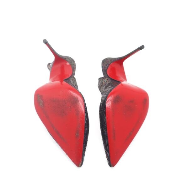 Christian Louboutin Cornielle Mirco-Sequin Multicolor Slingback Heels 39 - Picture 6 of 13